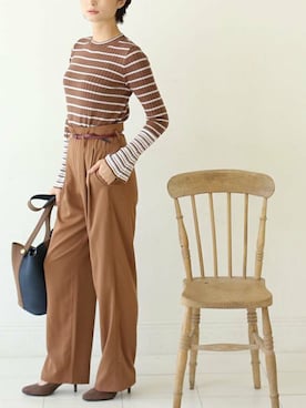 「ベルスリーブ」｜こじまゆCAWAIIスタッフさん（レディース・155cm）の秋コーディネート