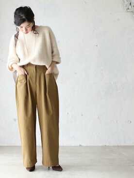 「Cawaii」｜「アイテム（パンツ）」を使った、CAWAIIスタッフさん（レディース・155cm）の秋コーディネート