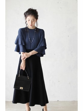 「袖コンシャス」｜CAWAIIスタッフさん（レディース・155cm）の冬コーディネート