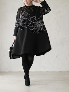 「cawaii（カワイイ）のアイテム（ワンピース）」を使った、こじまゆCAWAIIスタッフさん（レディース・155cm）の冬コーディネート