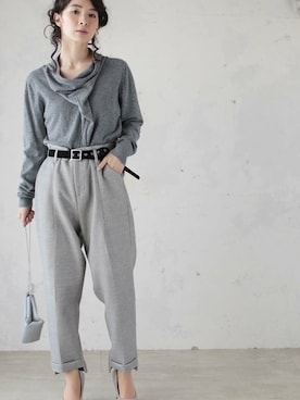 「Cawaii」｜「アイテム（パンツ）」を使った、CAWAIIスタッフさん（レディース・155cm）の冬コーディネート