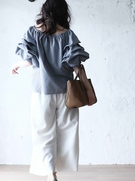 「袖コンシャス」｜CAWAIIスタッフさん（レディース・155cm）の冬コーディネート