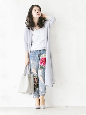 「Cawaii」｜「アイテム（パンツ）」を使った、CAWAIIスタッフさん（レディース・155cm）の冬コーディネート