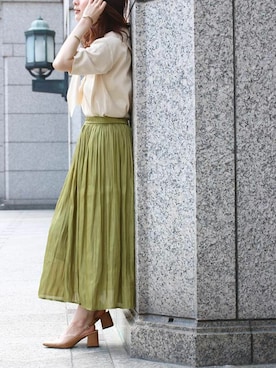 「ウエストゴム」｜CAWAIIスタッフさん（レディース・155cm）の冬コーディネート