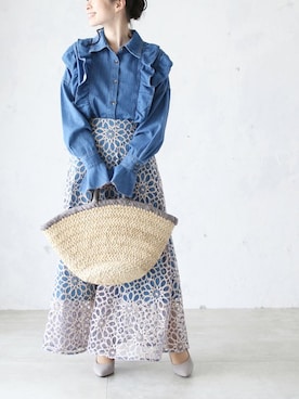 「Cawaii」｜CAWAIIスタッフさん（レディース・155cm）の春コーディネート