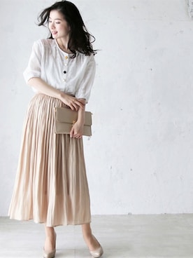 「cawaii（カワイイ）のアイテム」を使った、こじまゆCAWAIIスタッフさん（レディース・155cm）の春コーディネート