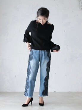 「Cawaii」｜「アイテム（パンツ）」を使った、CAWAIIスタッフさん（レディース・155cm）の春コーディネート