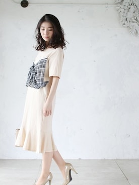 「cawaii（カワイイ）のアイテム」を使った、こじまゆCAWAIIスタッフさん（レディース・155cm）の春コーディネート