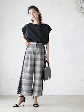 「Cawaii」｜「アイテム（パンツ）」を使った、CAWAIIスタッフさん（レディース・155cm）の春コーディネート