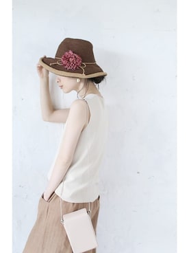 「Cawaii」｜「アイテム（帽子）」を使った、CAWAIIスタッフさん（レディース・155cm）の春コーディネート