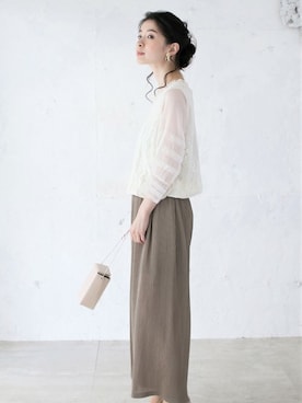 「袖コンシャス」｜CAWAIIスタッフさん（レディース・155cm）の春コーディネート