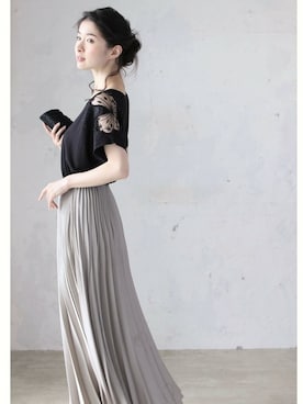 「袖コンシャス」｜CAWAIIスタッフさん（レディース・155cm）の春コーディネート