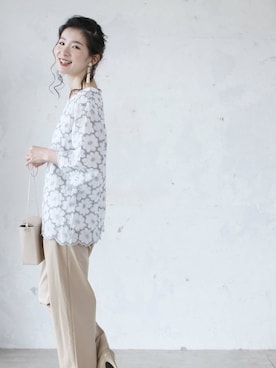 「cawaii（カワイイ）のアイテム」を使った、こじまゆCAWAIIスタッフさん（レディース・155cm）の春コーディネート