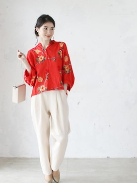 「cawaii（カワイイ）のアイテム」を使った、こじまゆCAWAIIスタッフさん（レディース・155cm）の春コーディネート