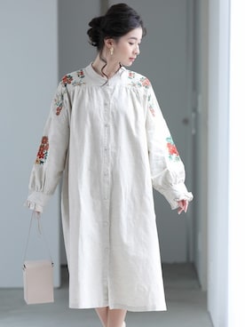 「cawaii（カワイイ）のアイテム（ワンピース）」を使った、CAWAIIスタッフさん（レディース・155cm）の春コーディネート