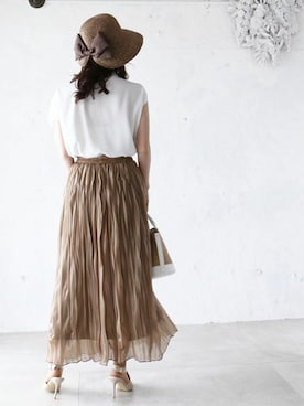 「Cawaii」｜「アイテム（帽子）」を使った、CAWAIIスタッフさん（レディース・155cm）の春コーディネート