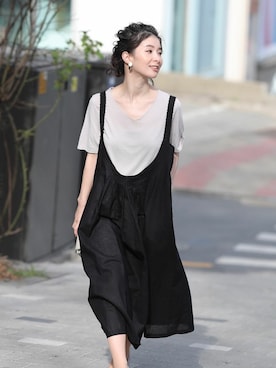 「cawaii（カワイイ）のアイテム（ワンピース）」を使った、CAWAIIスタッフさん（レディース・155cm）の春コーディネート