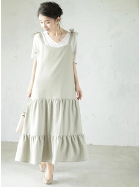 「cawaii（カワイイ）のアイテム（ワンピース）」を使った、CAWAIIスタッフさん（レディース・155cm）の夏コーディネート