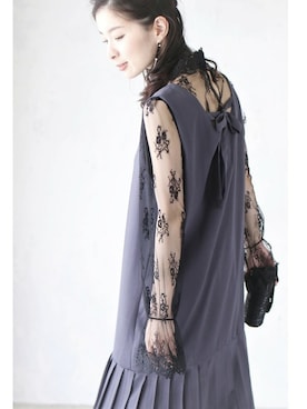 「ベルスリーブ」｜こじまゆCAWAIIスタッフさん（レディース・155cm）の夏コーディネート