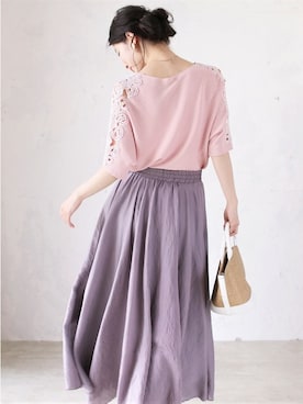 「袖コンシャス」｜CAWAIIスタッフさん（レディース・155cm）の夏コーディネート