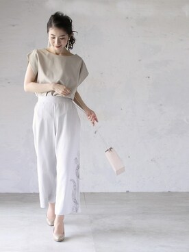 「Cawaii」｜「アイテム（パンツ）」を使った、CAWAIIスタッフさん（レディース・155cm）の夏コーディネート