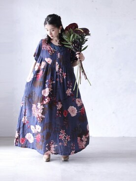 「cawaii（カワイイ）のアイテム（ワンピース）」を使った、CAWAIIスタッフさん（レディース・155cm）の夏コーディネート