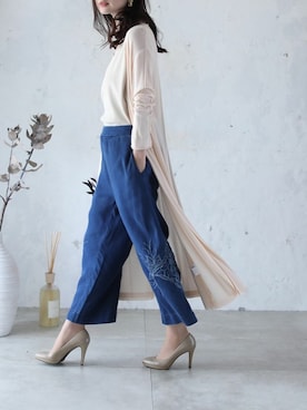 「Cawaii」｜「アイテム（パンツ）」を使った、CAWAIIスタッフさん（レディース・155cm）の夏コーディネート