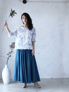 「cawaii（カワイイ）のアイテム」を使った、こじまゆCAWAIIスタッフさん（レディース・155cm）の夏コーディネート