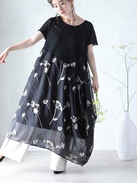 「cawaii（カワイイ）のアイテム（ワンピース）」を使った、CAWAIIスタッフさん（レディース・155cm）の夏コーディネート