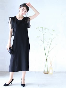 「cawaii（カワイイ）のアイテム（ワンピース）」を使った、CAWAIIスタッフさん（レディース・155cm）の夏コーディネート