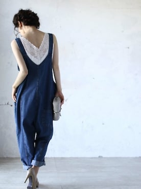 「肌見せ」｜CAWAIIスタッフさん（レディース・155cm）の夏コーディネート