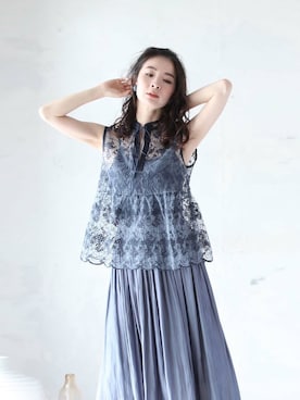 「FRENCH PAVE」｜こじまゆCAWAIIスタッフさん（レディース・155cm）の夏コーディネート