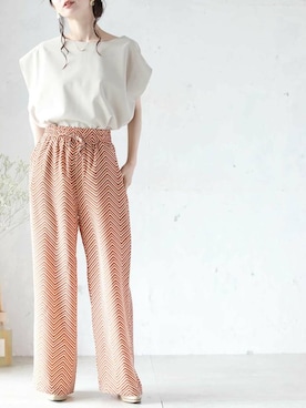 「Cawaii」｜「アイテム（パンツ）」を使った、CAWAIIスタッフさん（レディース・155cm）の夏コーディネート