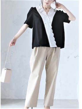 「FRENCH PAVE」｜こじまゆCAWAIIスタッフさん（レディース・155cm）の夏コーディネート