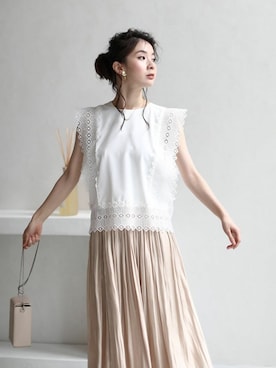 「cawaii（カワイイ）のアイテム」を使った、こじまゆCAWAIIスタッフさん（レディース・155cm）の夏コーディネート