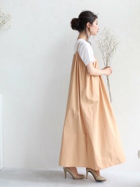 「cawaii（カワイイ）のアイテム（ワンピース）」を使った、CAWAIIスタッフさん（レディース・155cm）の夏コーディネート