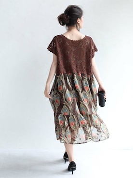 「cawaii（カワイイ）のアイテム（ワンピース）」を使った、CAWAIIスタッフさん（レディース・155cm）の夏コーディネート