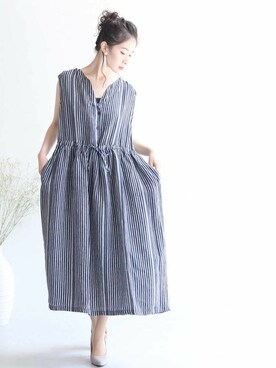 「cawaii（カワイイ）のアイテム（ワンピース）」を使った、CAWAIIスタッフさん（レディース・155cm）の夏コーディネート
