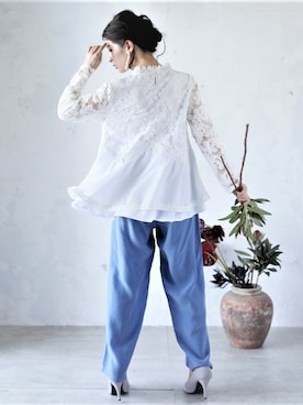 「ぺプラム」｜CAWAIIスタッフさん（レディース・155cm）の夏コーディネート