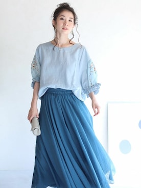 「cawaii（カワイイ）のアイテム」を使った、こじまゆCAWAIIスタッフさん（レディース・155cm）の夏コーディネート