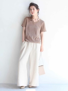 「FRENCH PAVE」｜こじまゆCAWAIIスタッフさん（レディース・155cm）の夏コーディネート