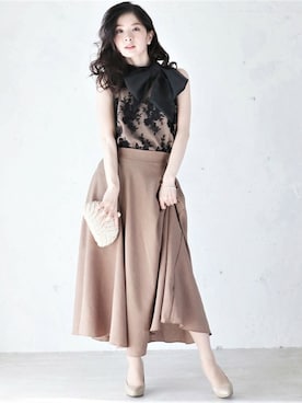 「FRENCH PAVE」｜こじまゆCAWAIIスタッフさん（レディース・155cm）の夏コーディネート