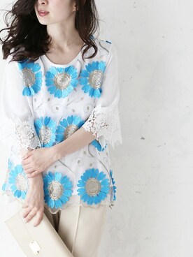 「cawaii（カワイイ）のアイテム」を使った、こじまゆCAWAIIスタッフさん（レディース・155cm）の夏コーディネート