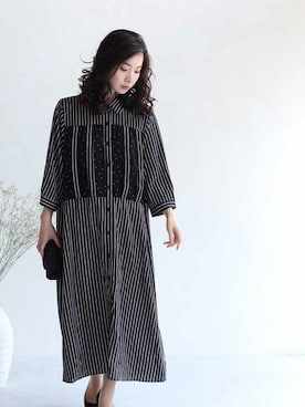 「cawaii（カワイイ）のアイテム（ワンピース）」を使った、CAWAIIスタッフさん（レディース・155cm）の夏コーディネート