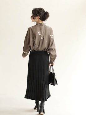 「FRENCH PAVE」｜こじまゆCAWAIIスタッフさん（レディース・155cm）の秋コーディネート
