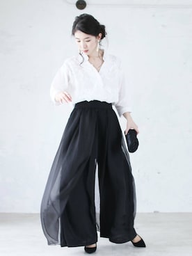 「Cawaii」｜「アイテム（パンツ）」を使った、CAWAIIスタッフさん（レディース・155cm）の秋コーディネート
