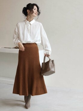 「FRENCH PAVE」｜こじまゆCAWAIIスタッフさん（レディース・155cm）の秋コーディネート