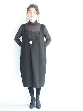 「cawaii（カワイイ）のアイテム（ワンピース）」を使った、CAWAIIスタッフさん（レディース・155cm）の秋コーディネート