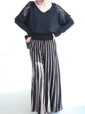 「FRENCH PAVE」｜CAWAIIスタッフさん（レディース・155cm）の秋コーディネート