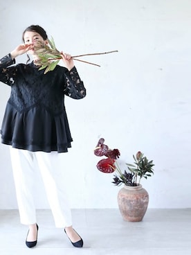 「FRENCH PAVE」｜CAWAIIスタッフさん（レディース・155cm）の秋コーディネート